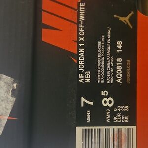 Off-White x Nike Air Jordan 1 in Blue and White